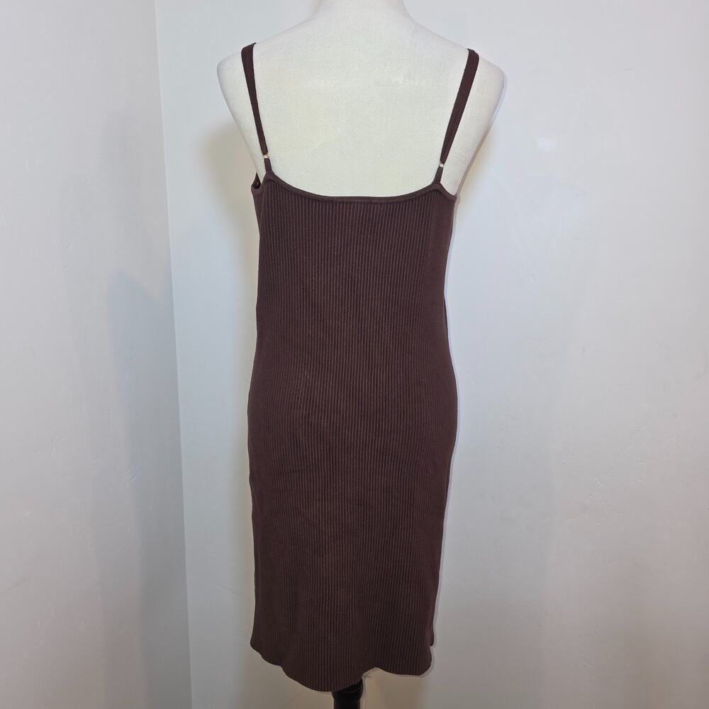 House Of Harlow 1960 Brown Sleeveless Ribbed Midi Dress Large Revolve - Picture 2 of 6